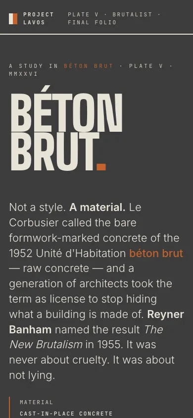 Béton Brut étude on a phone.
