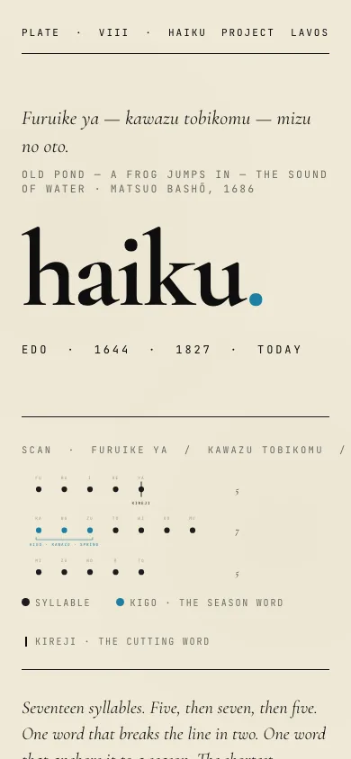 Haiku étude on a phone.