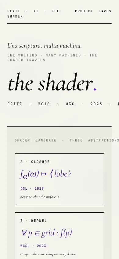 The Shader étude on a phone.