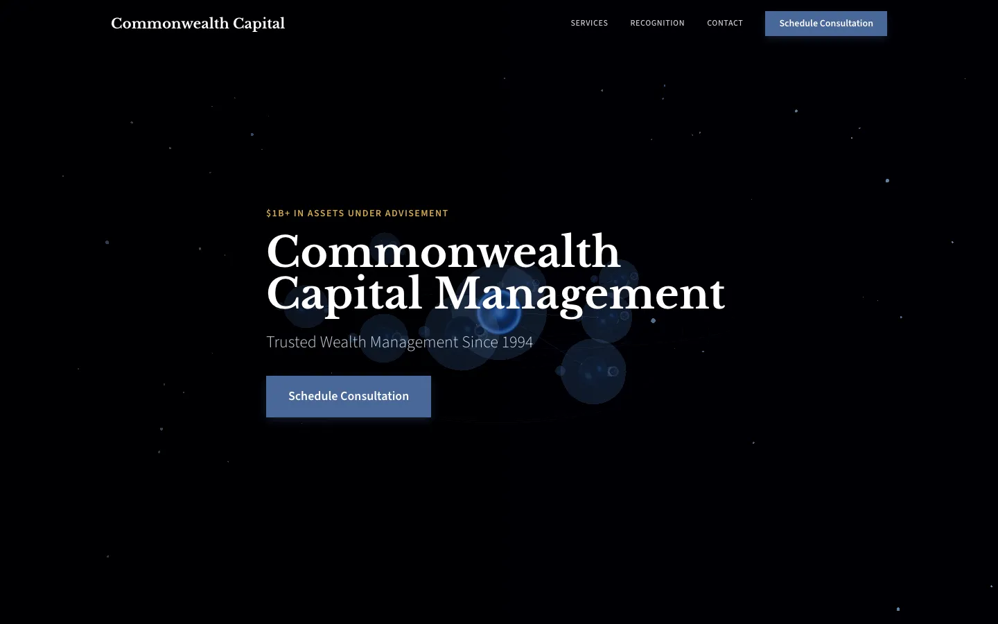 Commonwealth Capital — the shipped site on desktop.