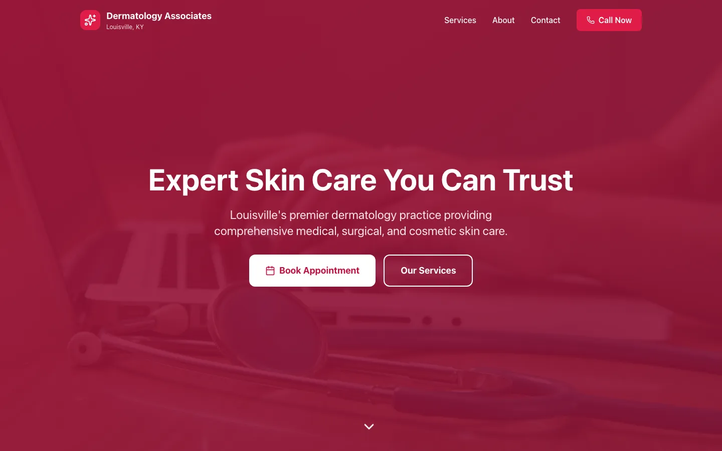 Dermatology Associates PSC — the shipped site on desktop.
