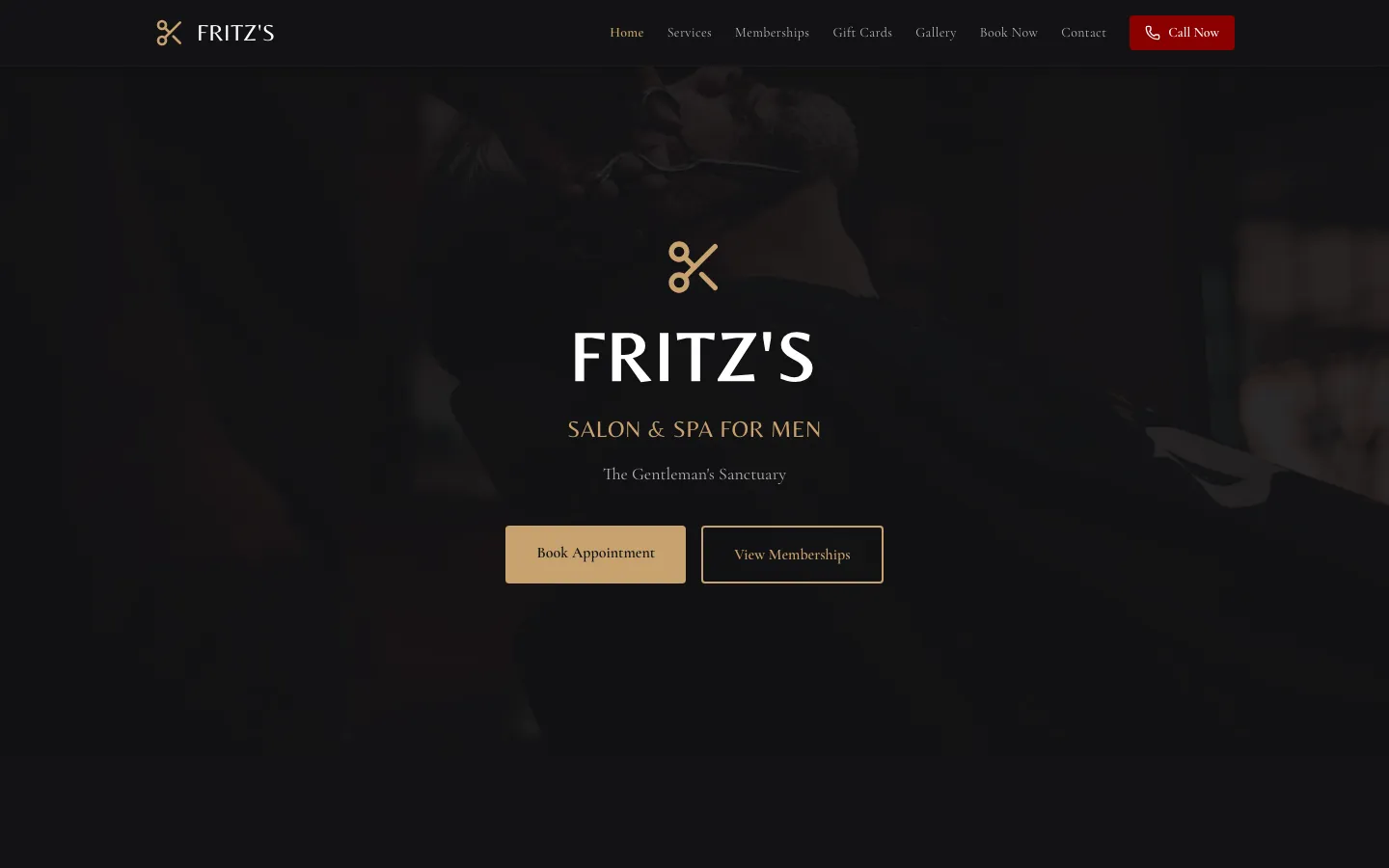 Fritz Salon — the shipped site on desktop.