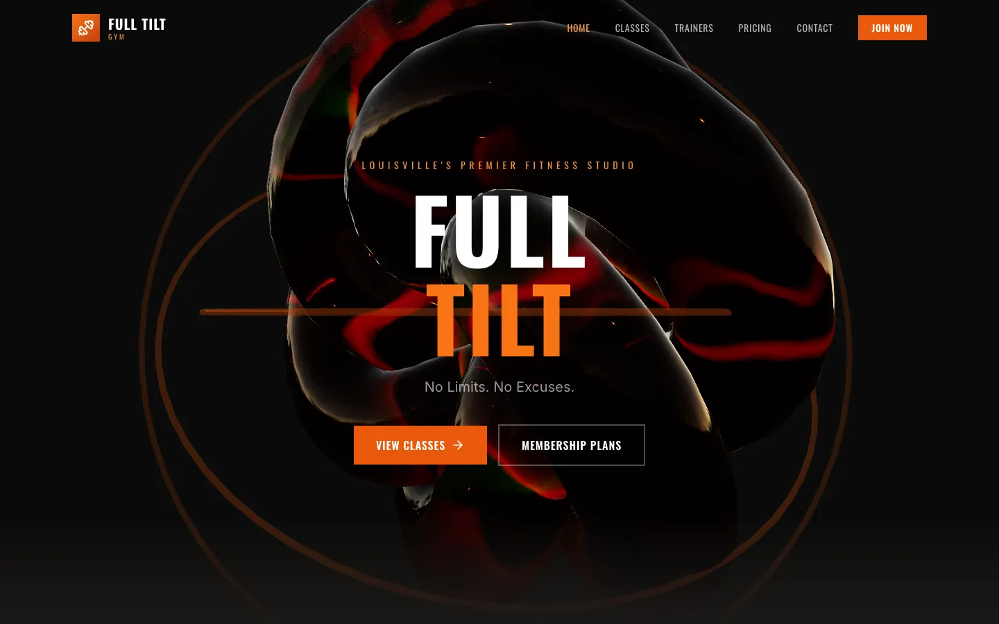Full Tilt Gym — the shipped site on desktop.