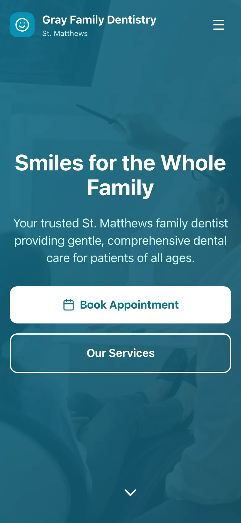 Gray Family Dentistry - the same site on a phone.