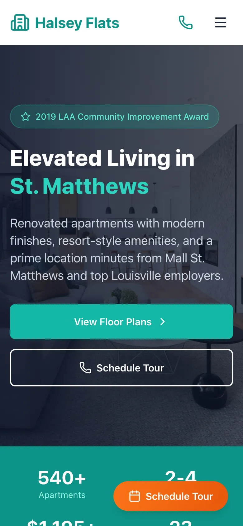 Halsey Flats - the same site on a phone.