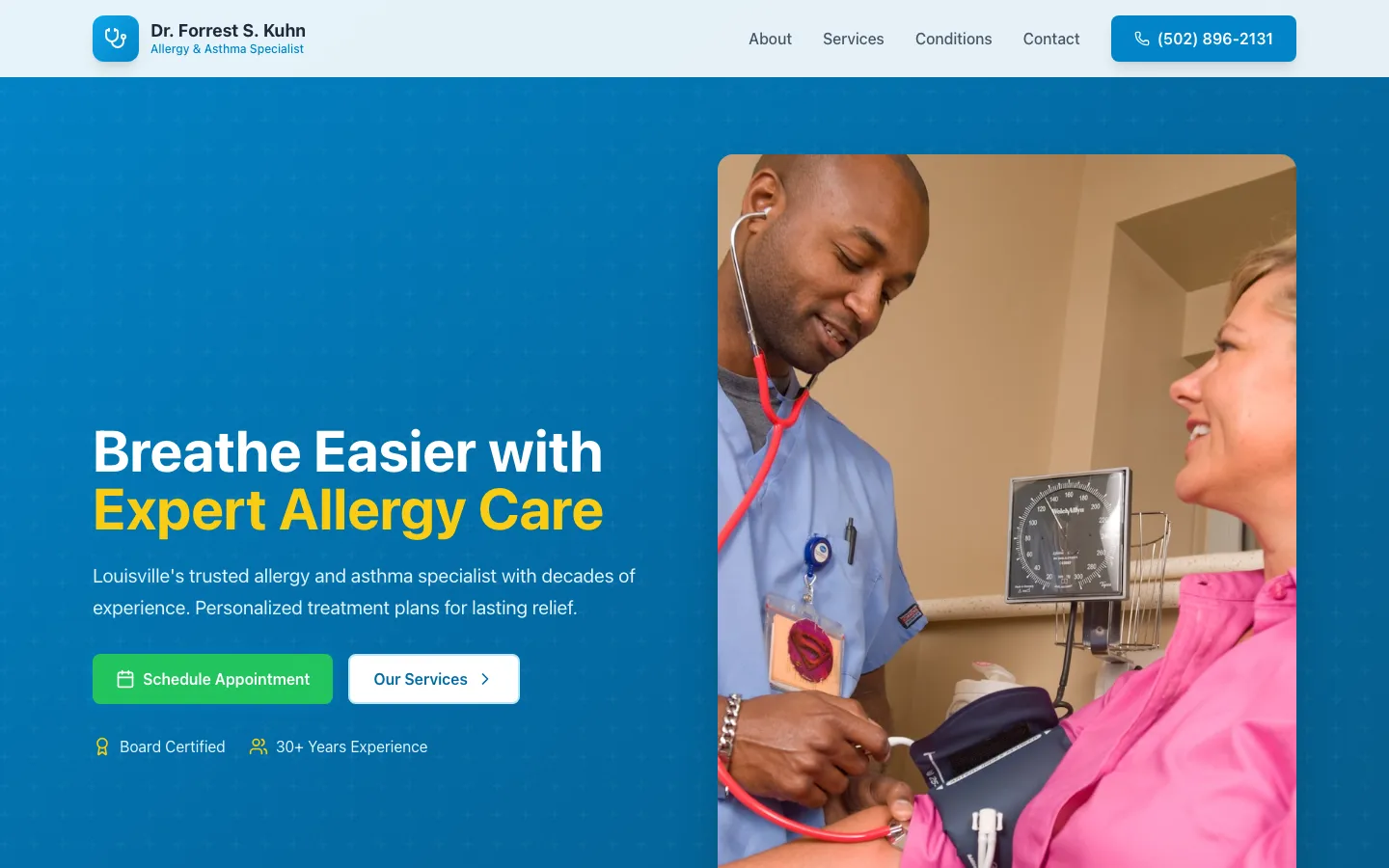 Kuhn Allergy — the shipped site on desktop.