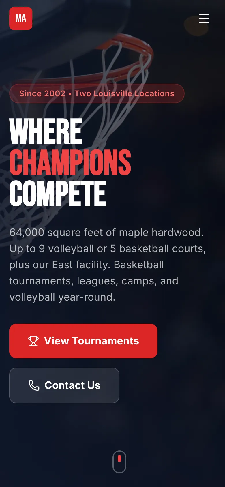 MidAmerica Sports Center - the same site on a phone.
