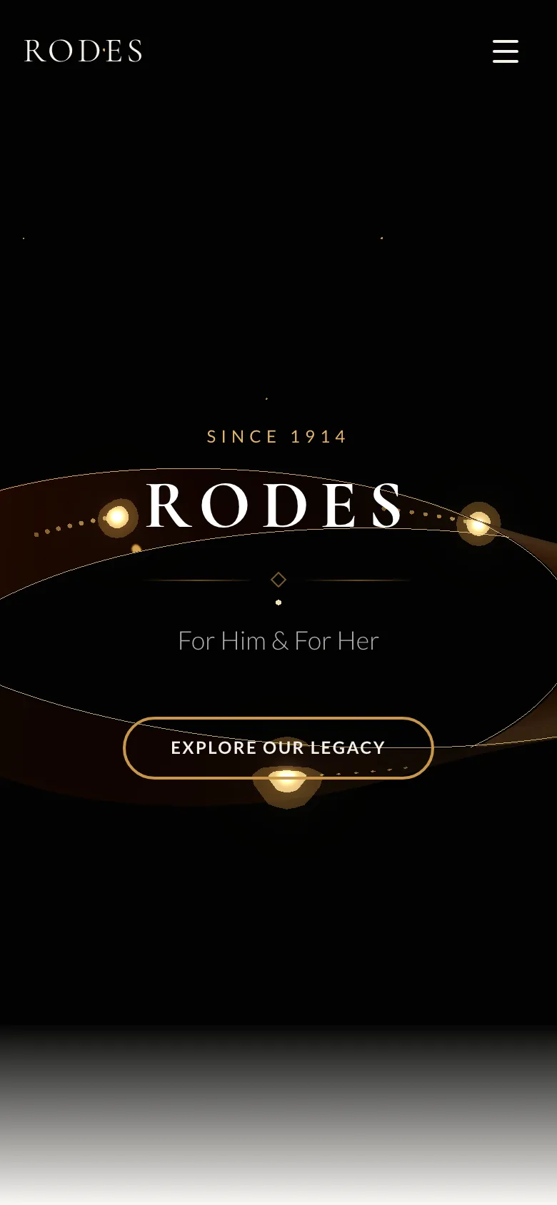 Rodes For Him For Her - the same site on a phone.