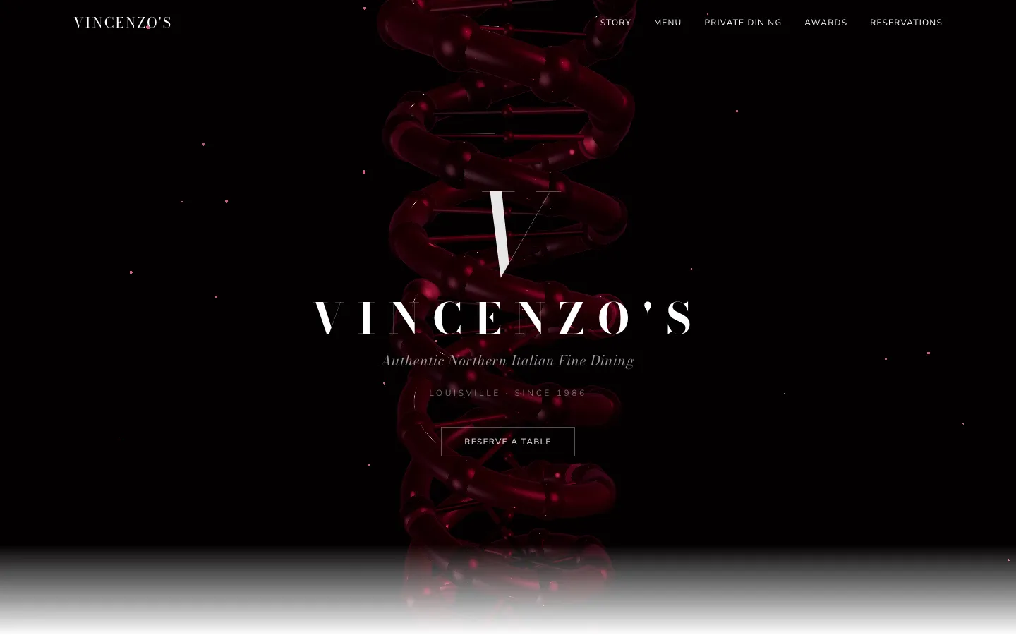 Vincenzo's — the shipped site on desktop.