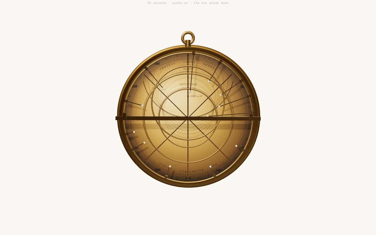 Astrolabe instrument on desktop.