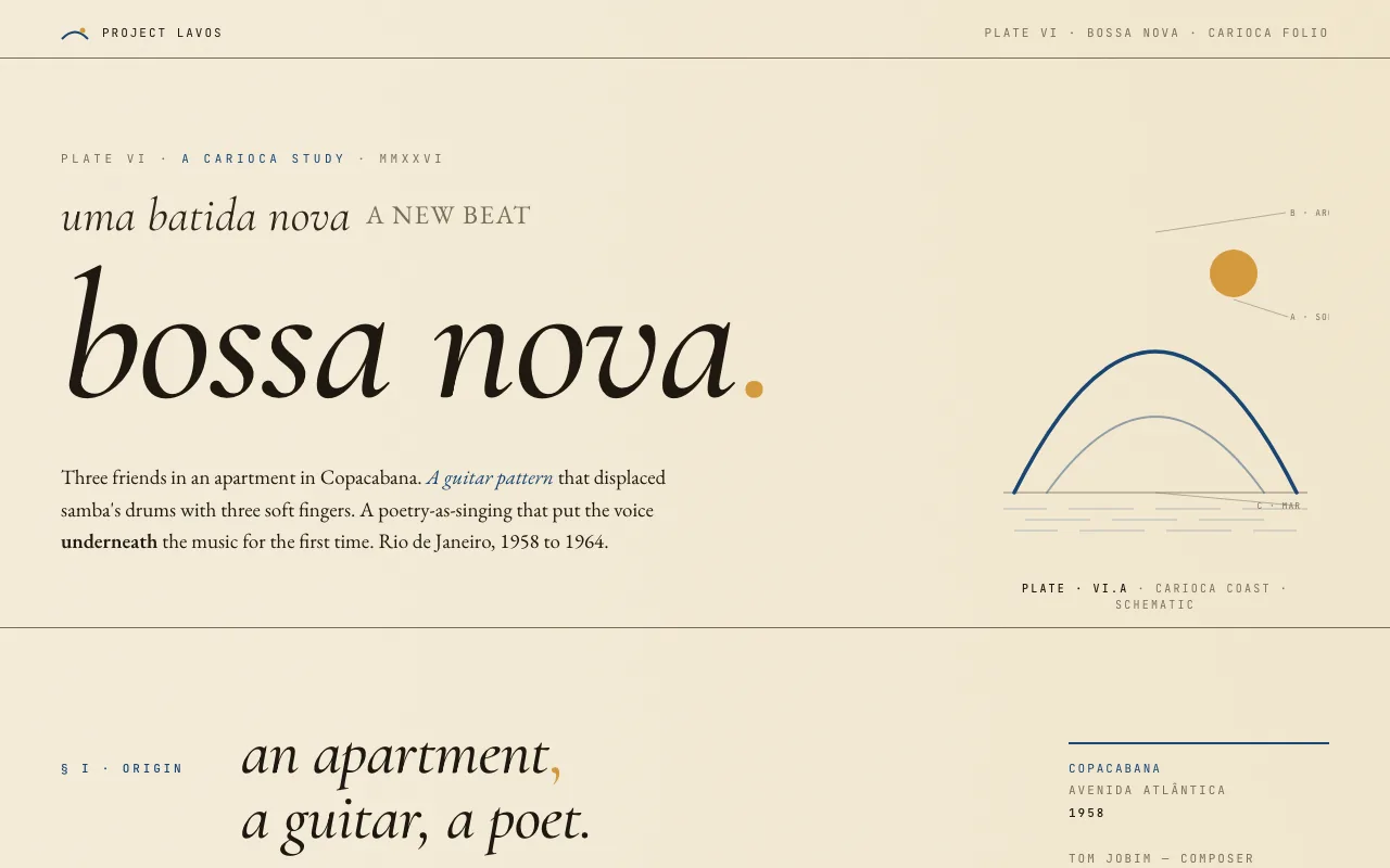 Bossa Nova specimen on desktop.