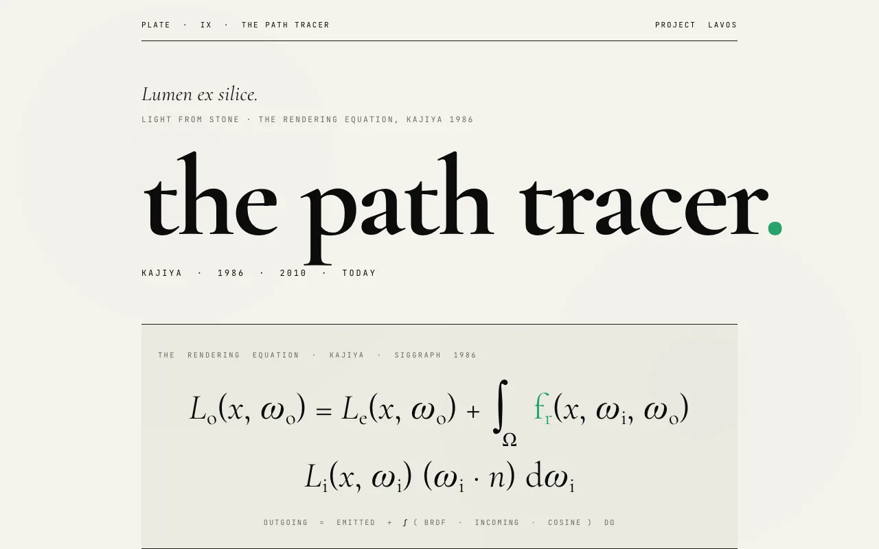 Real-time path tracer specimen on desktop.