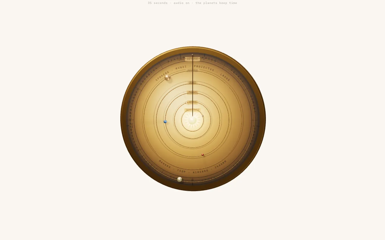 Sphaera Mundi celestial sphere on desktop.