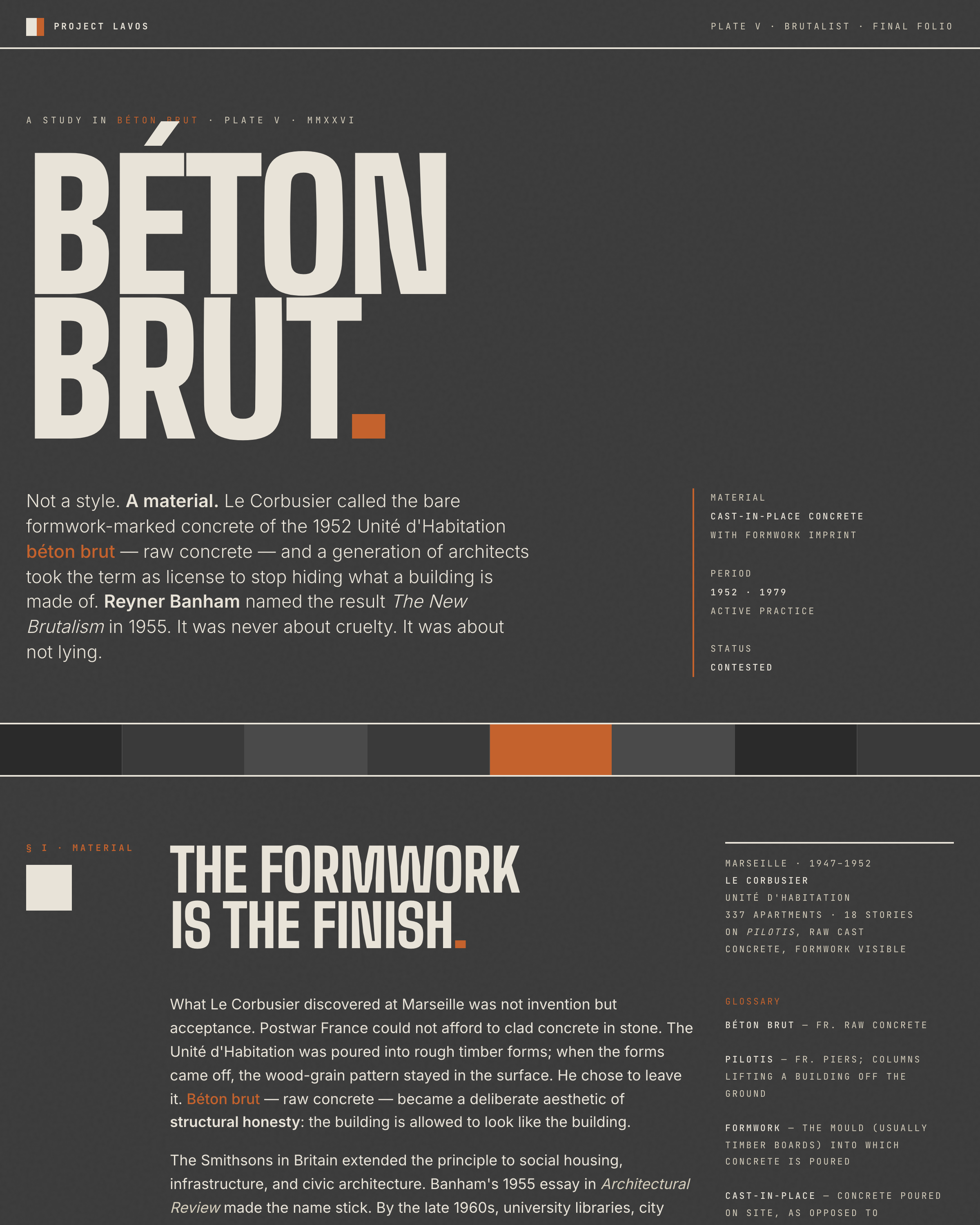 Béton Brut - Plate V from the Project Lavos visual studies