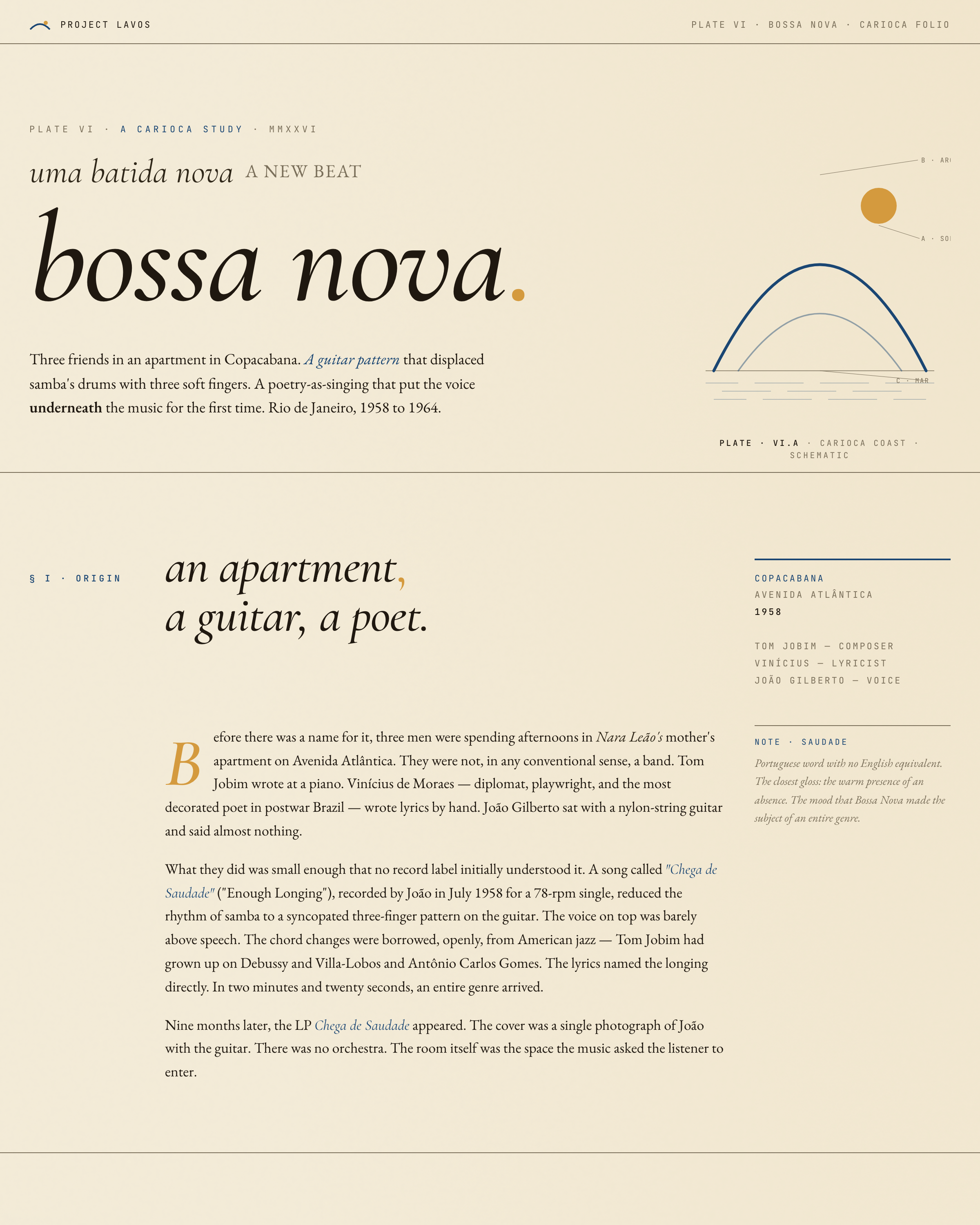 Bossa Nova - Plate VI from the Project Lavos visual studies