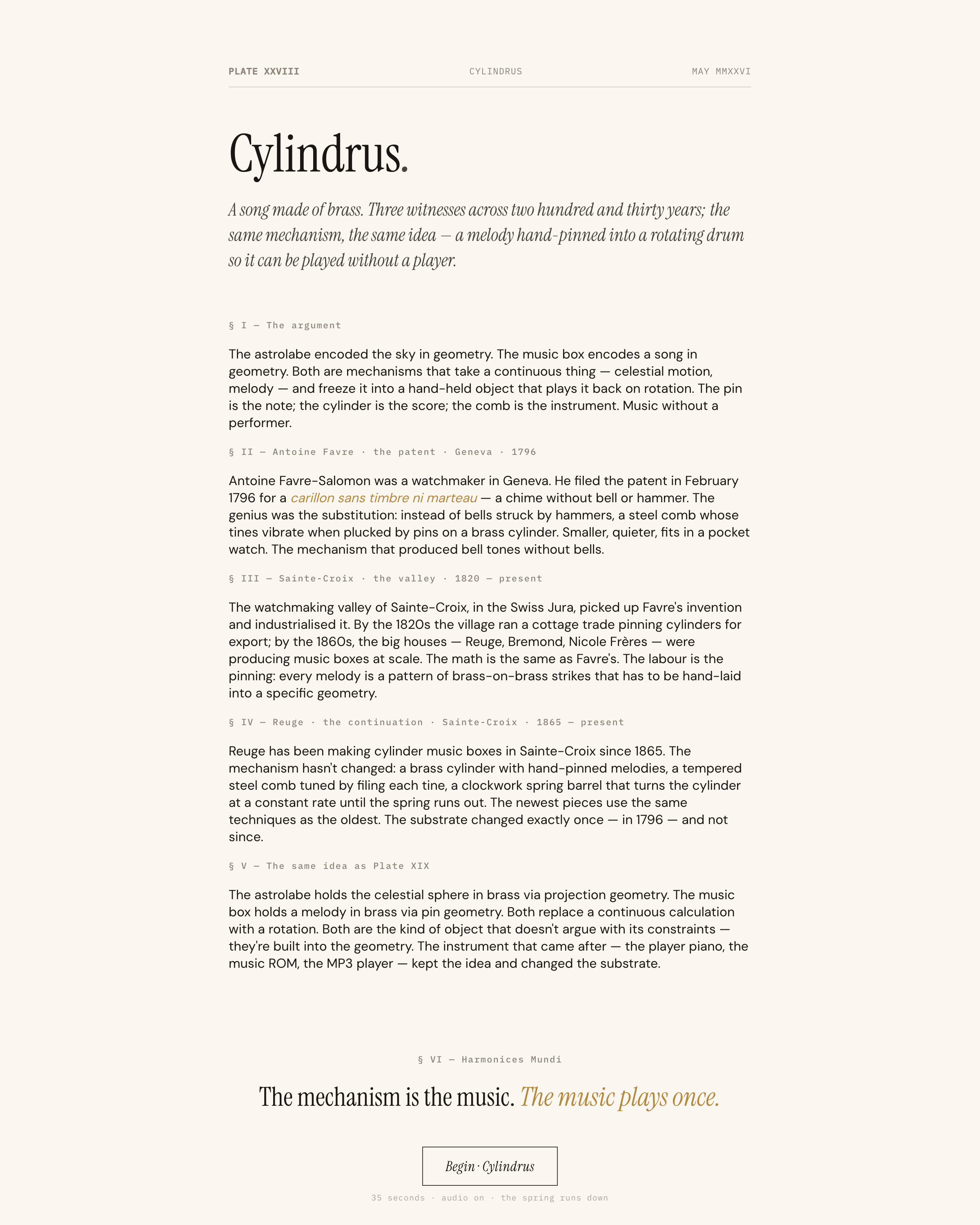Cylindrus - Plate XXVIII from the Project Lavos visual studies
