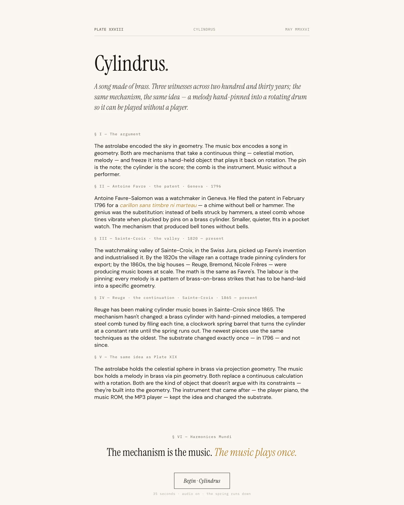 Cylindrus - Plate XXVIII from the Project Lavos visual studies