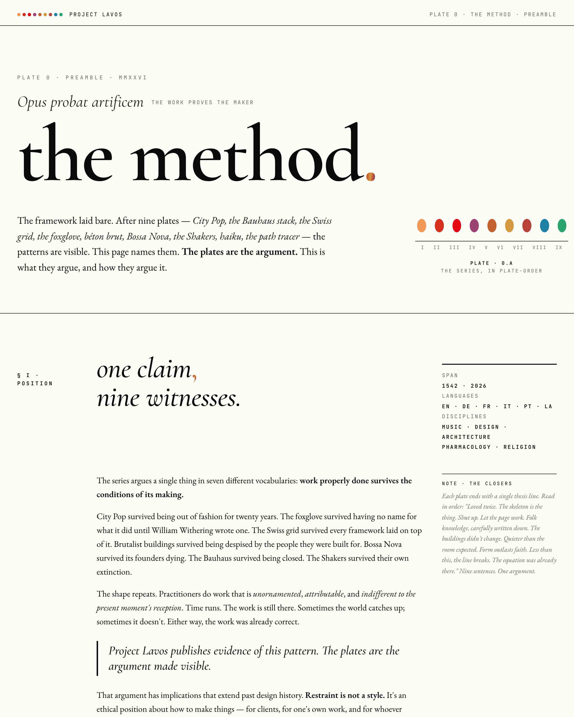 The Method - Plate 0 from the Project Lavos visual studies