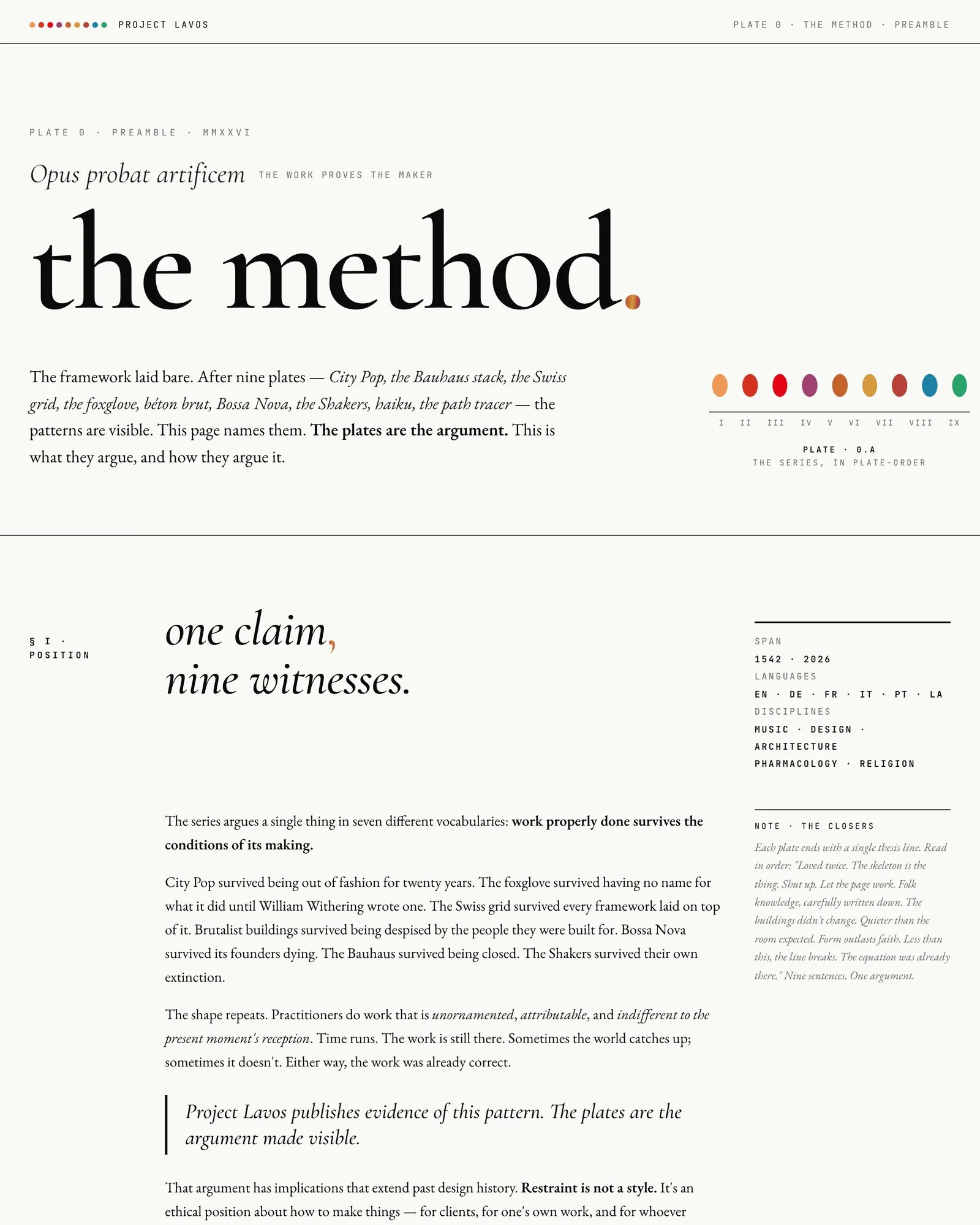 The Method - Plate 0 from the Project Lavos visual studies