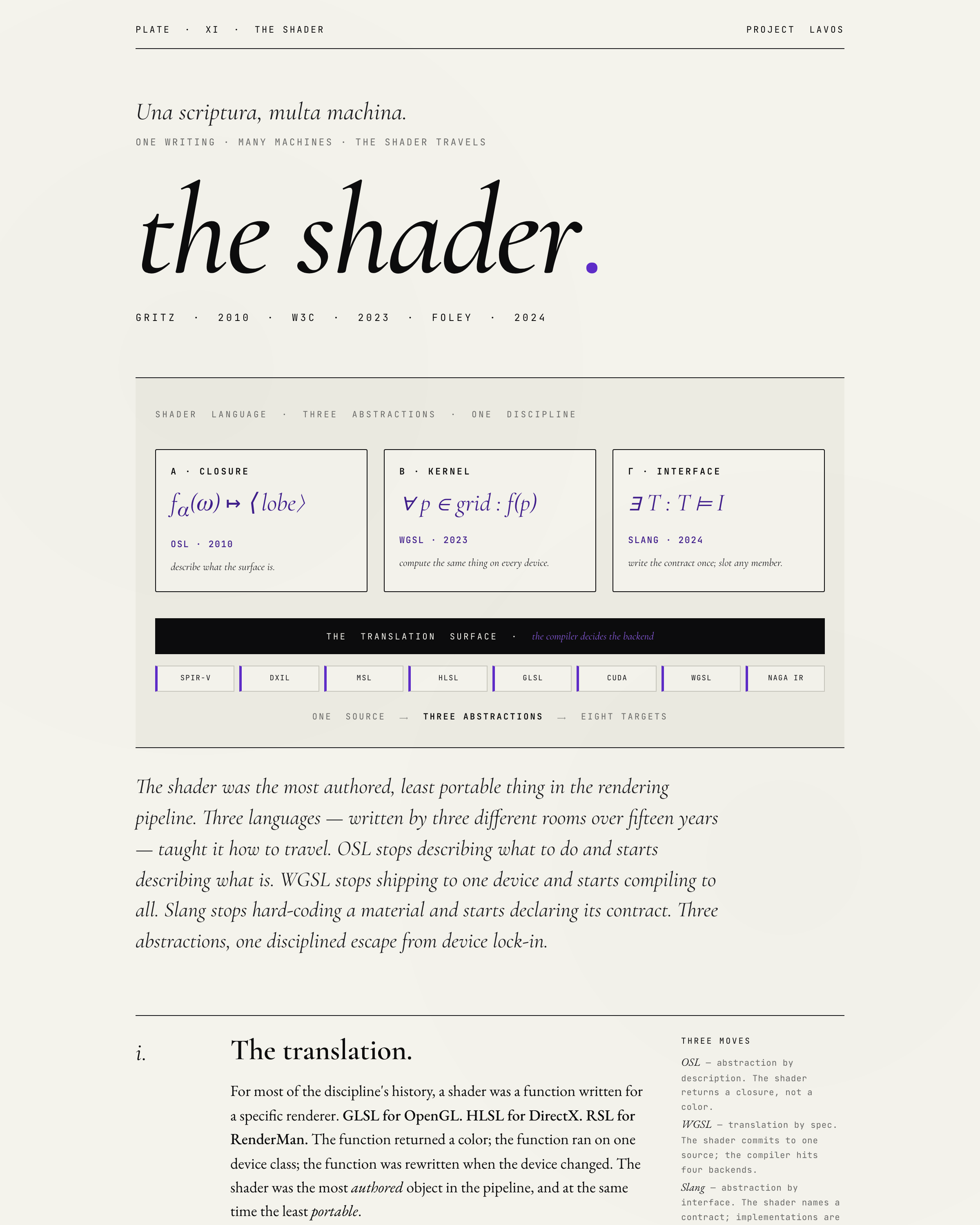 The Shader - Plate XI from the Project Lavos visual studies